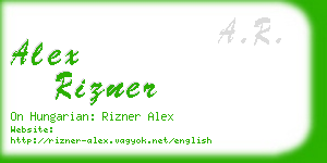 alex rizner business card